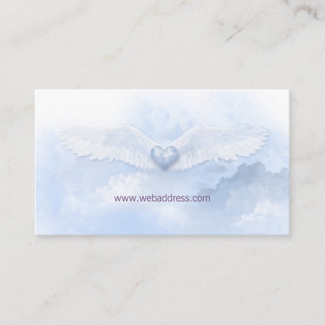 Tarjeta de visita Angel Wings White Christian (Anverso)