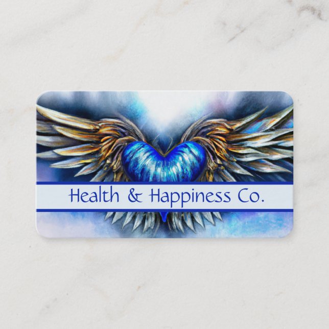 Tarjeta De Visita Angel Wings y Heart Business Card (Anverso)