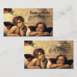 Tarjeta De Visita Ángeles de la Madonna Sixtina por Rafael Raffaello