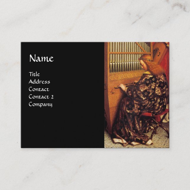 Tarjeta De Visita ANGELS JUGANDO MÚSICA, detalle (Anverso)