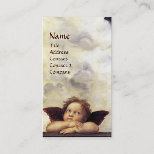 Tarjeta De Visita ANGELS Winged Cherub Red Wax Seal Monograma