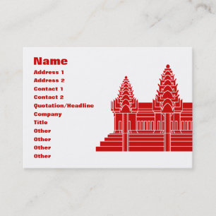Tarjeta De Visita Angkor Wat Camboyan / Bandera Jemer