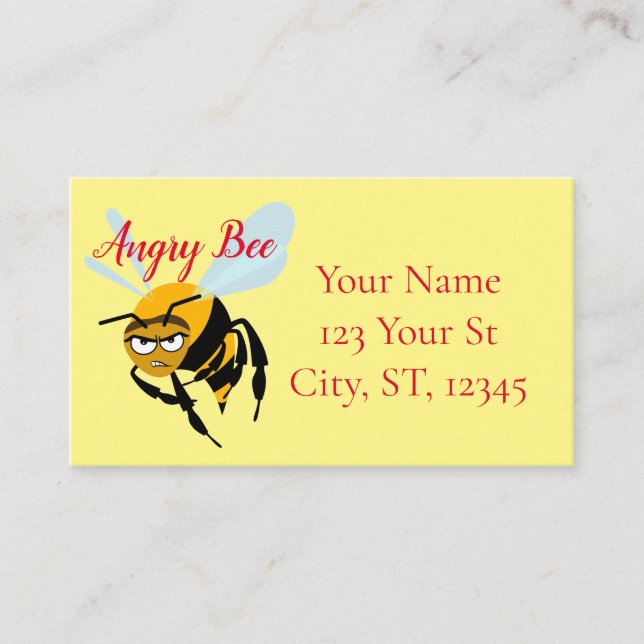 Tarjeta De Visita Angry Bee Thunder_Cove (Anverso)