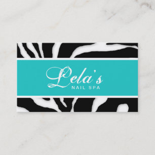 Tarjeta De Visita Ángulo animal del azul del salón del clavo de la