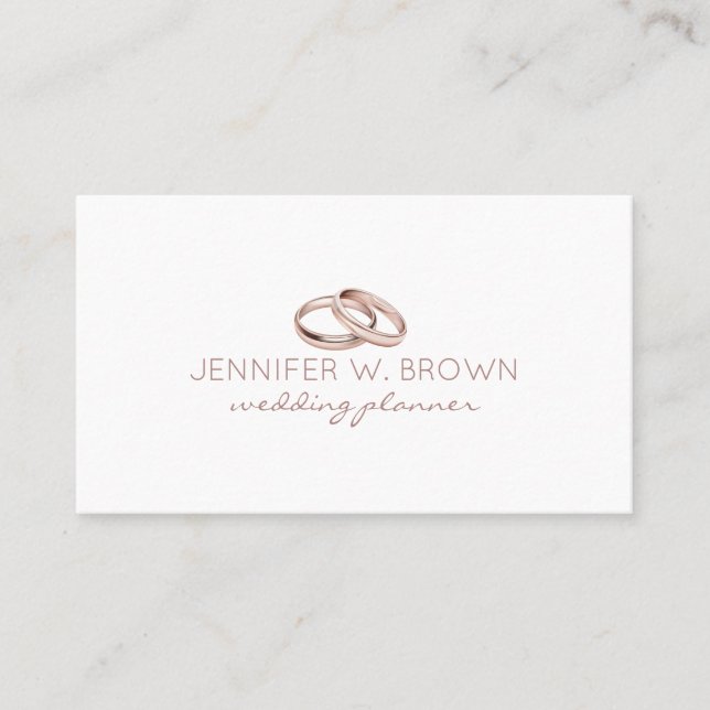 Tarjeta De Visita Anillo de boda de oro rosa Joyería (Anverso)