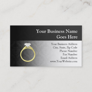 Tarjeta De Visita Anillo de diamante en negro