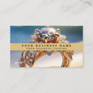Tarjeta De Visita Anillo de diamantes de joyería de oro elegante mod