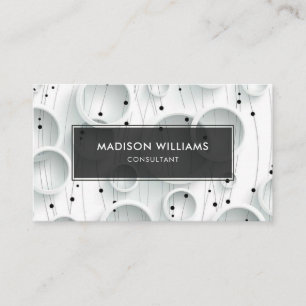 Tarjeta De Visita Anillo negro y blanco personalizado elegante profe
