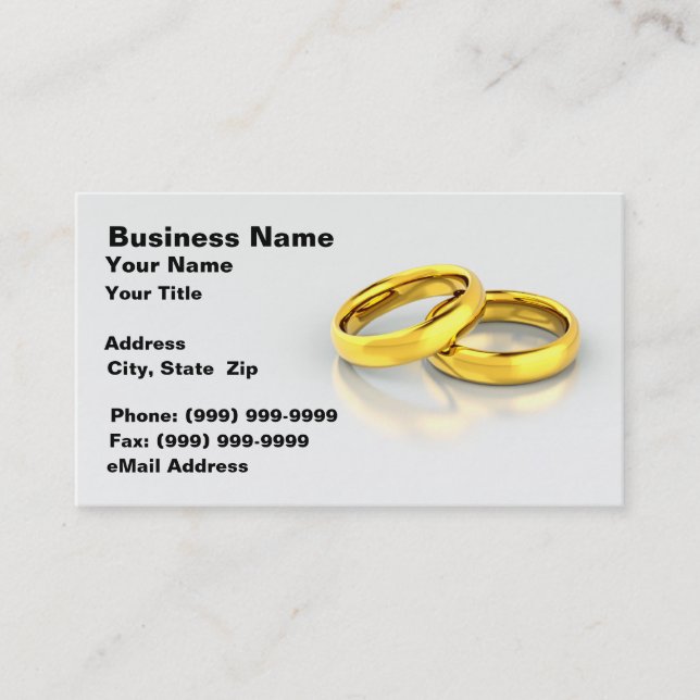 Tarjeta De Visita Anillos de Boda de oro (Anverso)