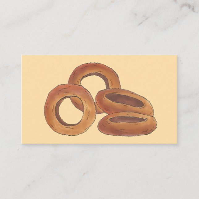 Tarjeta De Visita Anillos de cebolla frita Cocina rápida Cocina Coci (Anverso)