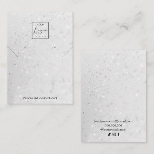 Tarjeta De Visita Anillos de collar de Purpurina holográfico platead