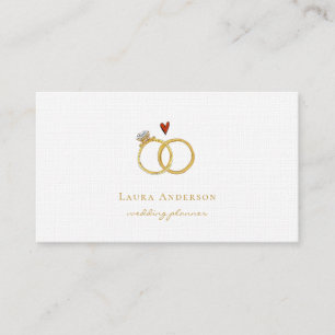 Tarjeta De Visita Anillos de oro elegantes Planificador de bodas