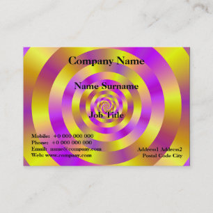 Tarjeta De Visita Anillos espirales amarillos y rosados