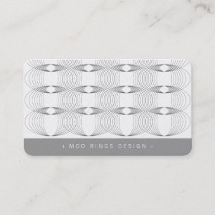 Tarjeta De Visita Anillos Mod Patrón Geométrico Simple Moderno Elega
