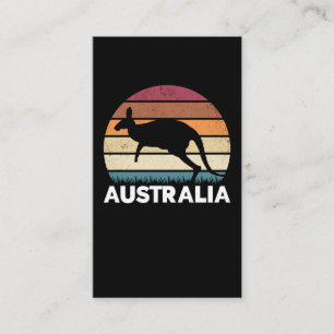 Tarjeta De Visita Animal australiano retro saltando canguro