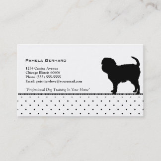 Tarjeta De Visita Animal de la silueta del perro del monograma de