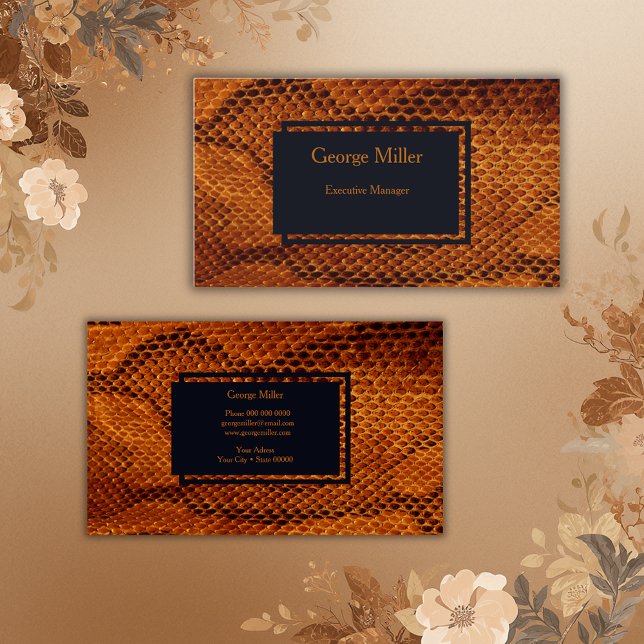 Tarjeta De Visita animal de piel de serpiente salvaje de lujo  (Subido por el creador)