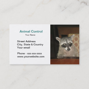 Tarjeta de visita animal del control