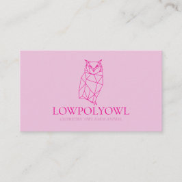 Tarjeta De Visita Animal Design for Professionals Pink Lowpoly Owl