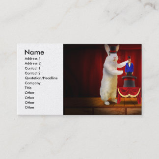 Tarjeta De Visita Animal - El conejo mágico