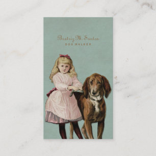Tarjeta De Visita Animal lindo de Guay del chica del perro del