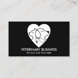 Tarjeta De Visita Animal Médica de la pata veterinaria negra
