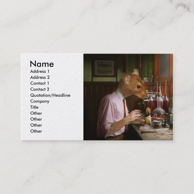 Tarjeta De Visita Animal - Rata - La Rata del Laboratorio (Anverso)