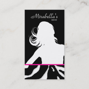 Tarjeta de visita animal Salón de cebra de pelo n