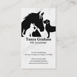 Tarjeta De Visita Animales   Caballo   Perro   Gato   Peluquero