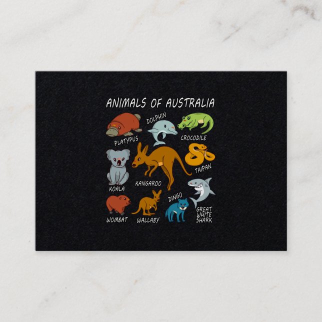 Tarjeta De Visita Animales De Australia (Anverso)