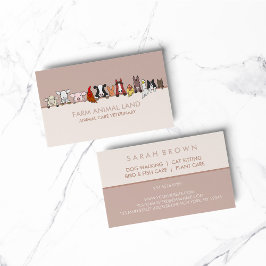 Tarjeta De Visita Animales de granja buscando el texto personalizado