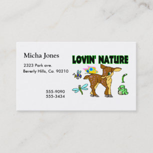 Tarjeta De Visita Animales de la naturaleza de Lovin