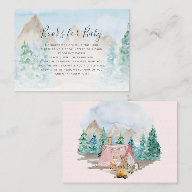 Tarjeta De Visita Animales de Woodland Camping Libros para Gabinete  (Anverso / Reverso)