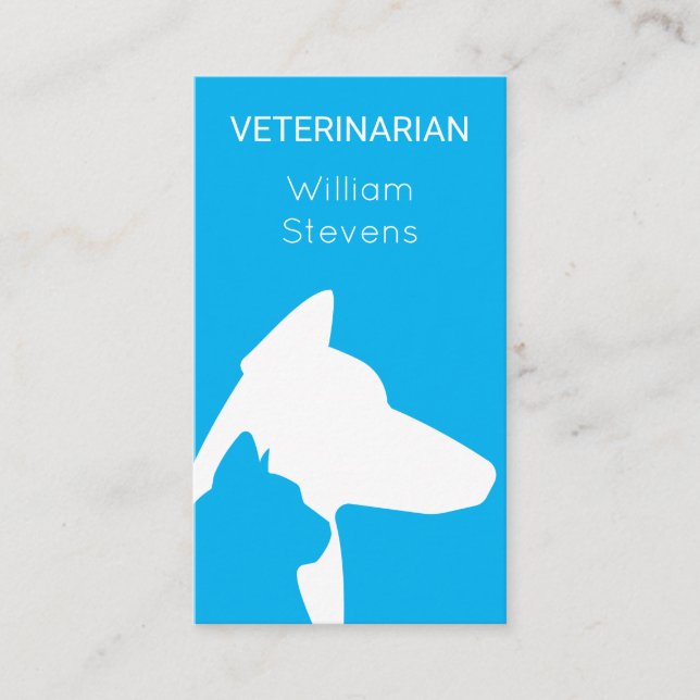 Tarjeta De Visita Animales del servicio del veterinario inspirados (Anverso)
