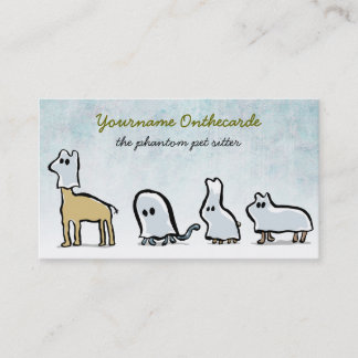 Tarjeta De Visita animales fantasmas (mascota sentado)