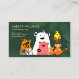 Tarjeta De Visita Animales lindos que juegan en canguro del mascota