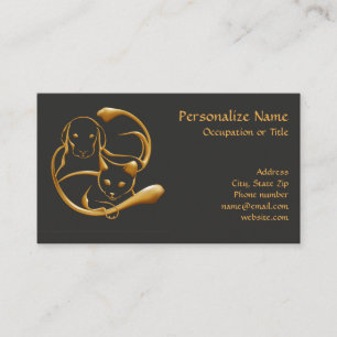 Tarjeta De Visita Animales Mascotas de oro para perros y gatos de cl