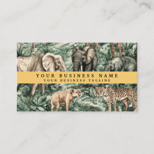 Tarjeta De Visita Animales Salvajes Africanos Jungla
