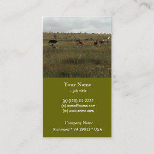 Tarjeta De Visita Animales salvajes de África Kenia