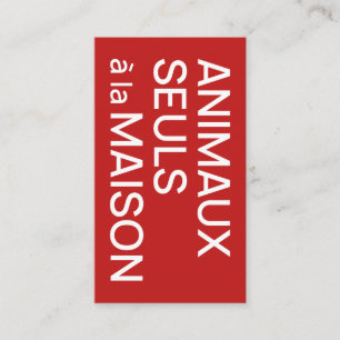 Tarjeta De Visita Animaux Seuls a la Maison