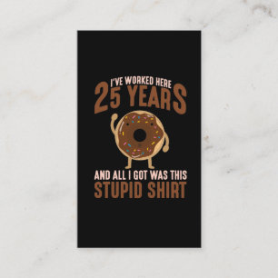 Tarjeta De Visita Aniversario del trabajo de 25 años sin empleado de