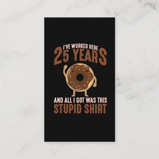 Tarjeta De Visita Aniversario del trabajo de 25 años sin empleado de (Anverso)