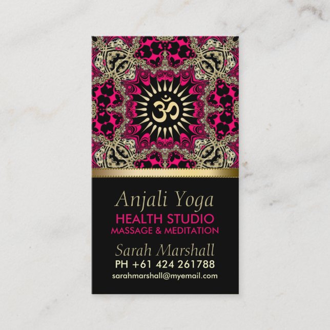 Tarjeta De Visita Anjali Yoga Eastern New Age Business Card (Anverso)