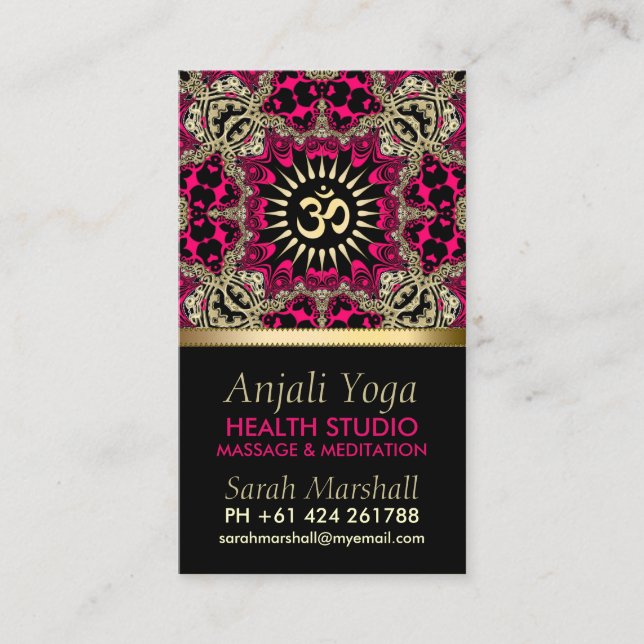 Tarjeta De Visita Anjali Yoga Eastern New Age Business Card (Anverso)