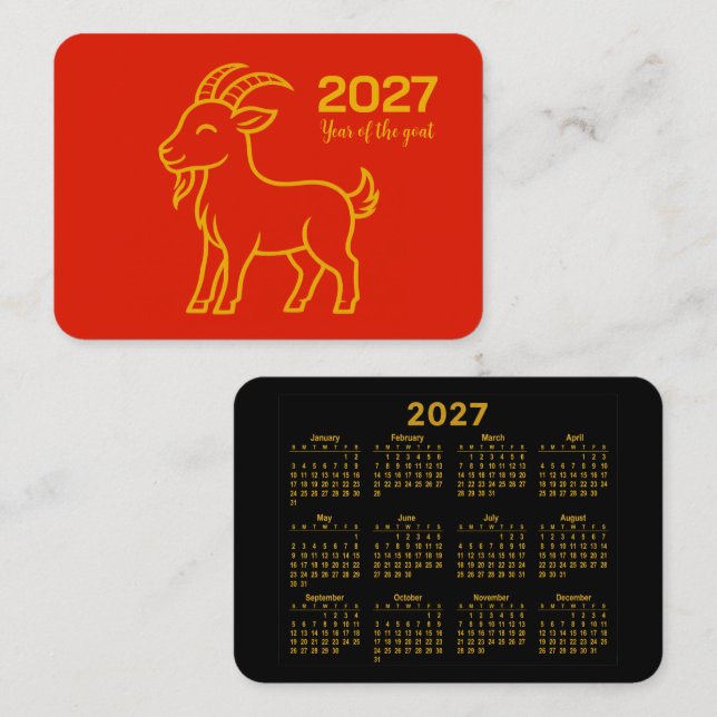 Tarjeta De Visita Año de la cabra (Anverso / Reverso)