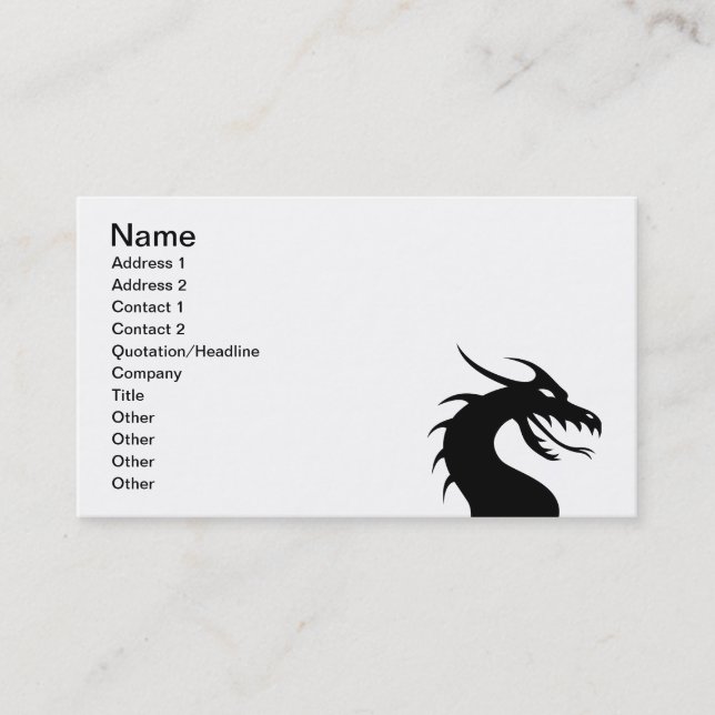 Tarjeta De Visita Año del dragón - cabeza del dragón (Anverso)