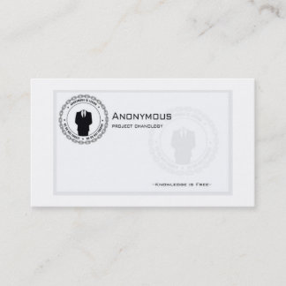 Tarjeta De Visita Anons-negocio-tarjeta