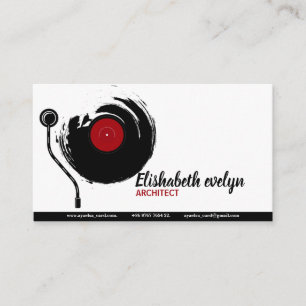 Tarjeta De Visita antecedentes con registro de vinilo