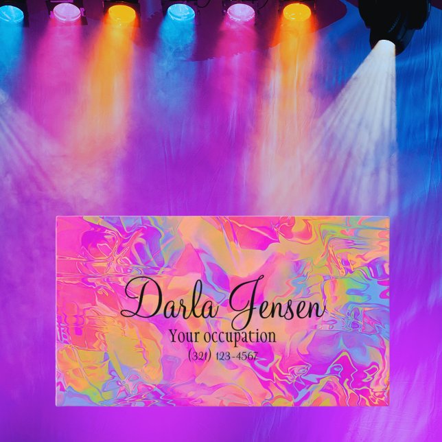 Tarjeta De Visita Antecedentes holográficos guión elegante moderno (Subido por el creador)