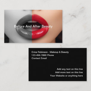 Tarjeta De Visita Antes Y Después De La Belleza Y La Maquillaje